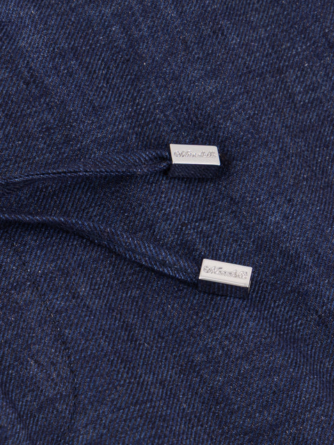 Linen Drawstring Trousers - Navy Blue
