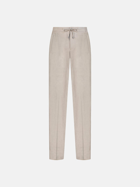 Linen Trousers - Beige