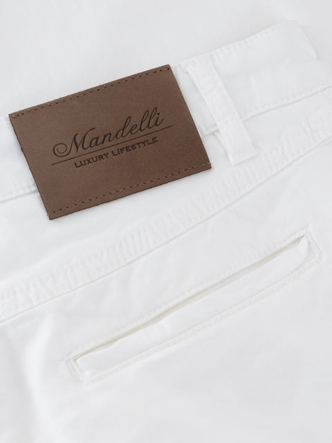 Stretch Cotton Trousers - White