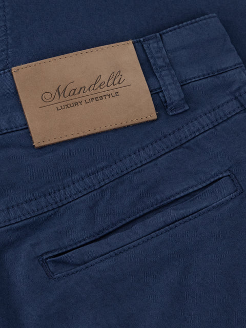 Stretch Cotton Trousers - Blue
