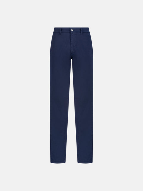 Stretch Cotton Trousers - Navy