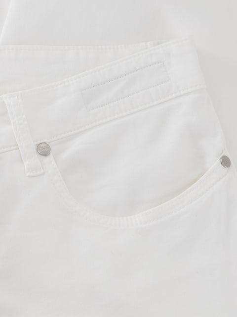Five Pockets Stretch Cotton Trousers - White