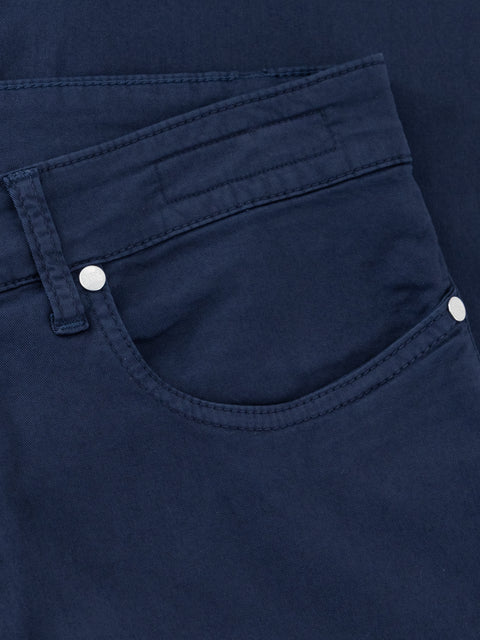 Five Pockets Stretch Cotton Trousers - Blue