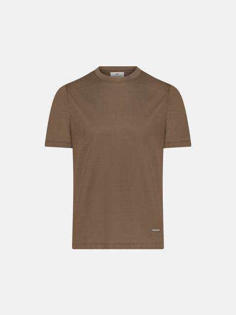 Pure Cotton Knitted T-Shirt – Marrone