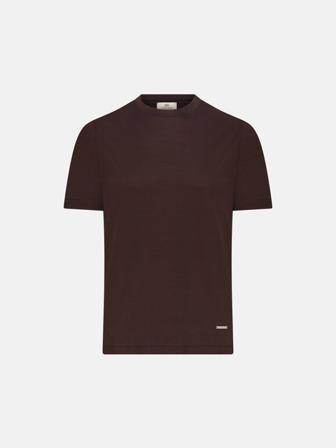 Pure Cotton Knitted T-Shirt – Bordeaux