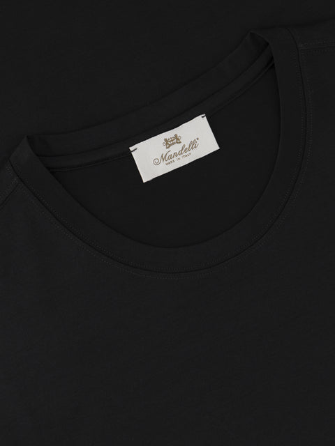 Pure Cotton Knitted T-Shirt – Black