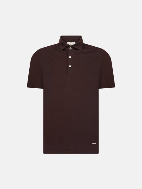 Pure Cotton Knitted Polo with Buttons – Bordeaux