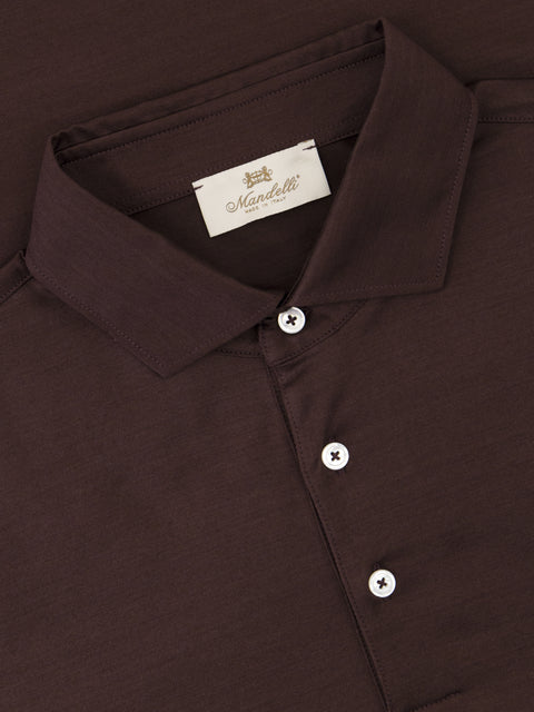 Pure Cotton Knitted Polo with Buttons – Bordeaux