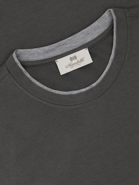 Silk & Cotton Knitted T-Shirt – Dark Green