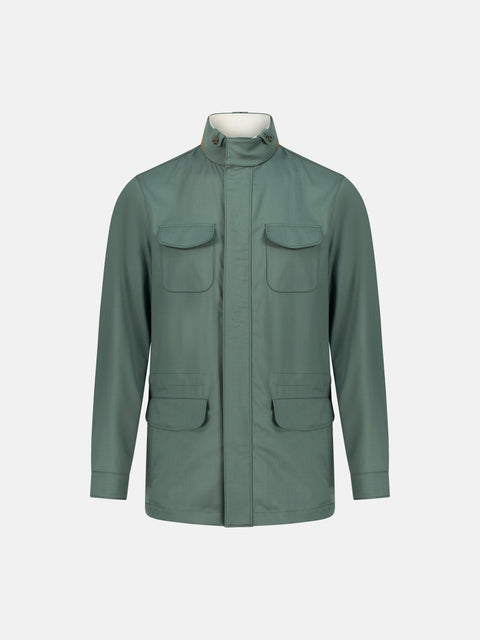 Wool 3/4 Jacket- Fir Green