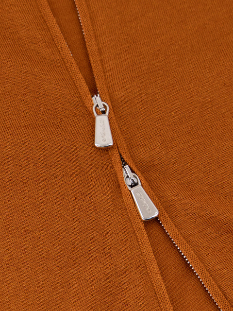 Wool Silk Full-Zip Knit Jacket- Cherry