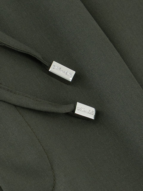 Wool Drawstring Trousers - Dark Green