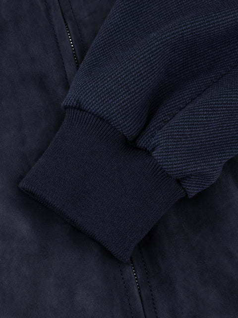 Goat Suede Blouson-Deep Blue