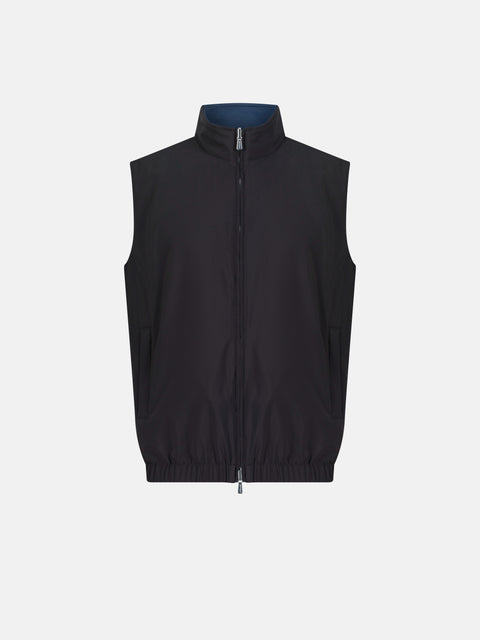 Reversible Polyester Vest- Dark Brown & Blue
