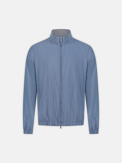 Reversible Polyester Blouson- Blue & Grey