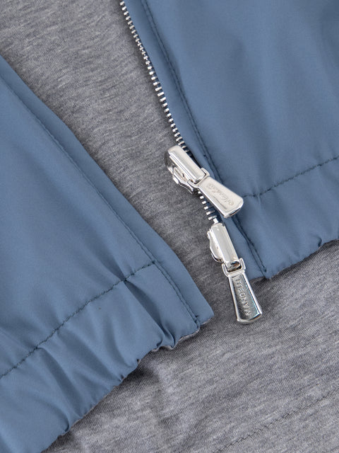 Reversible Polyester Blouson- Blue & Grey