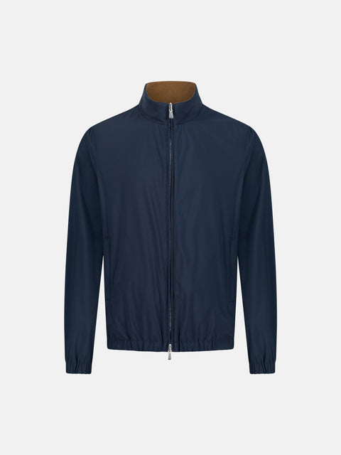 Reversible Polyester Blouson -Navy & Miele