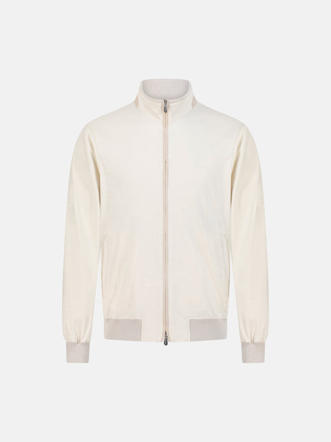 Virgin Wool Blouson- White