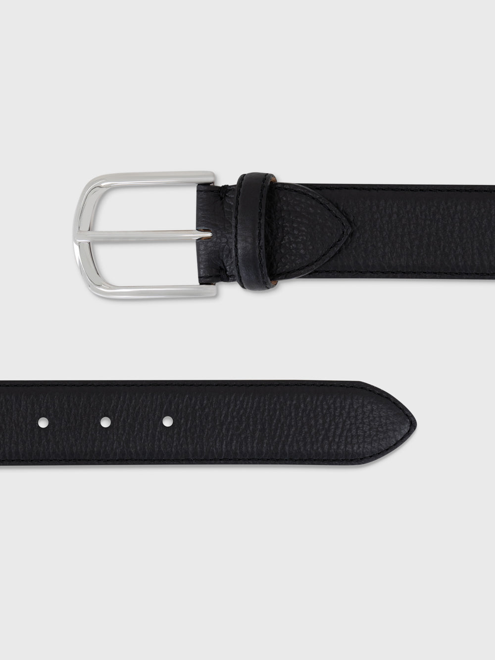 Grained Leather Belt – Black