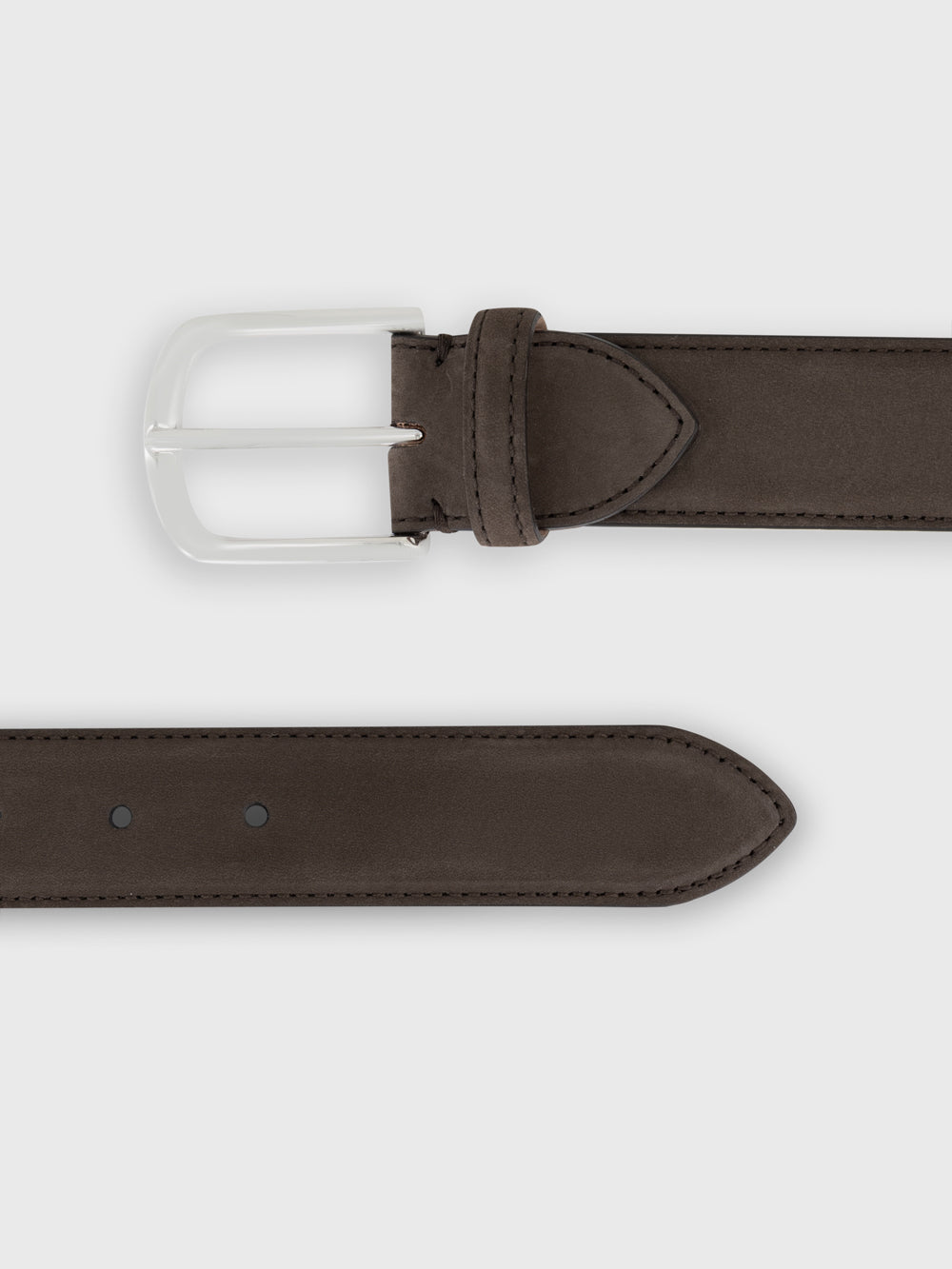 Grained Leather Belt – Brown