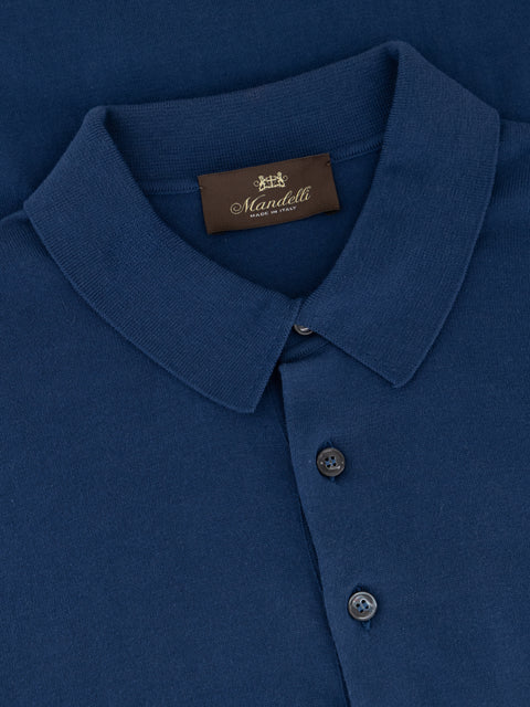 Knitted Polo with Buttons – Asphalt