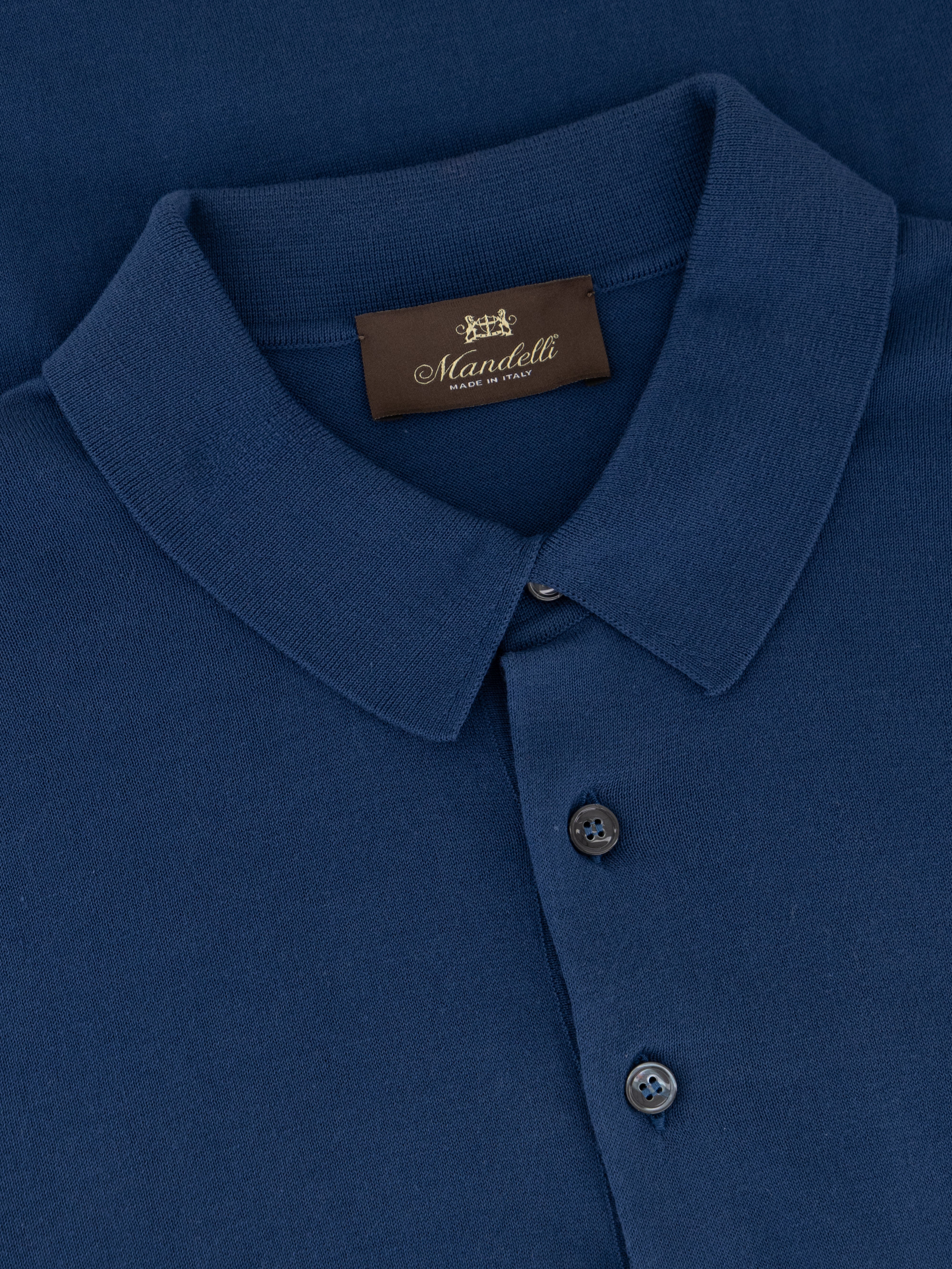 Knitted Polo with Buttons – Blu Mare