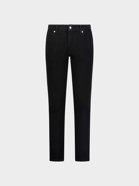 Cashmere Blend Stretch Cotton Trousers- Black
