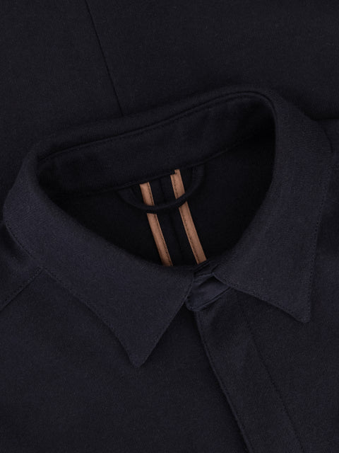 Cashmere Blend Overshirt – Navy Blue