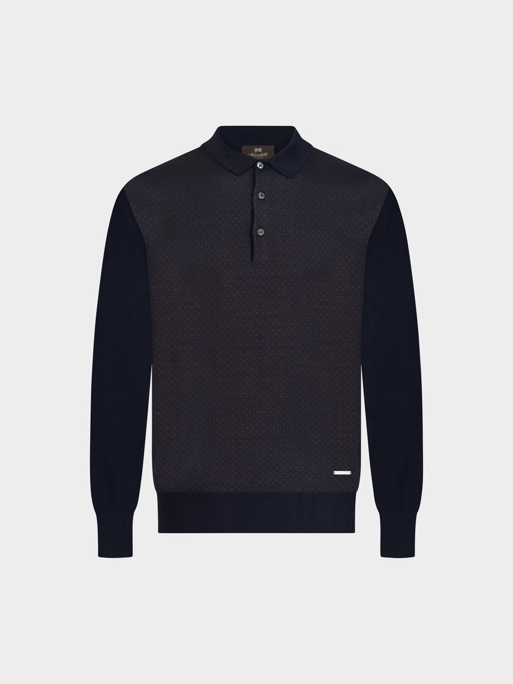 Knitted Polo with Buttons – Blu Notte