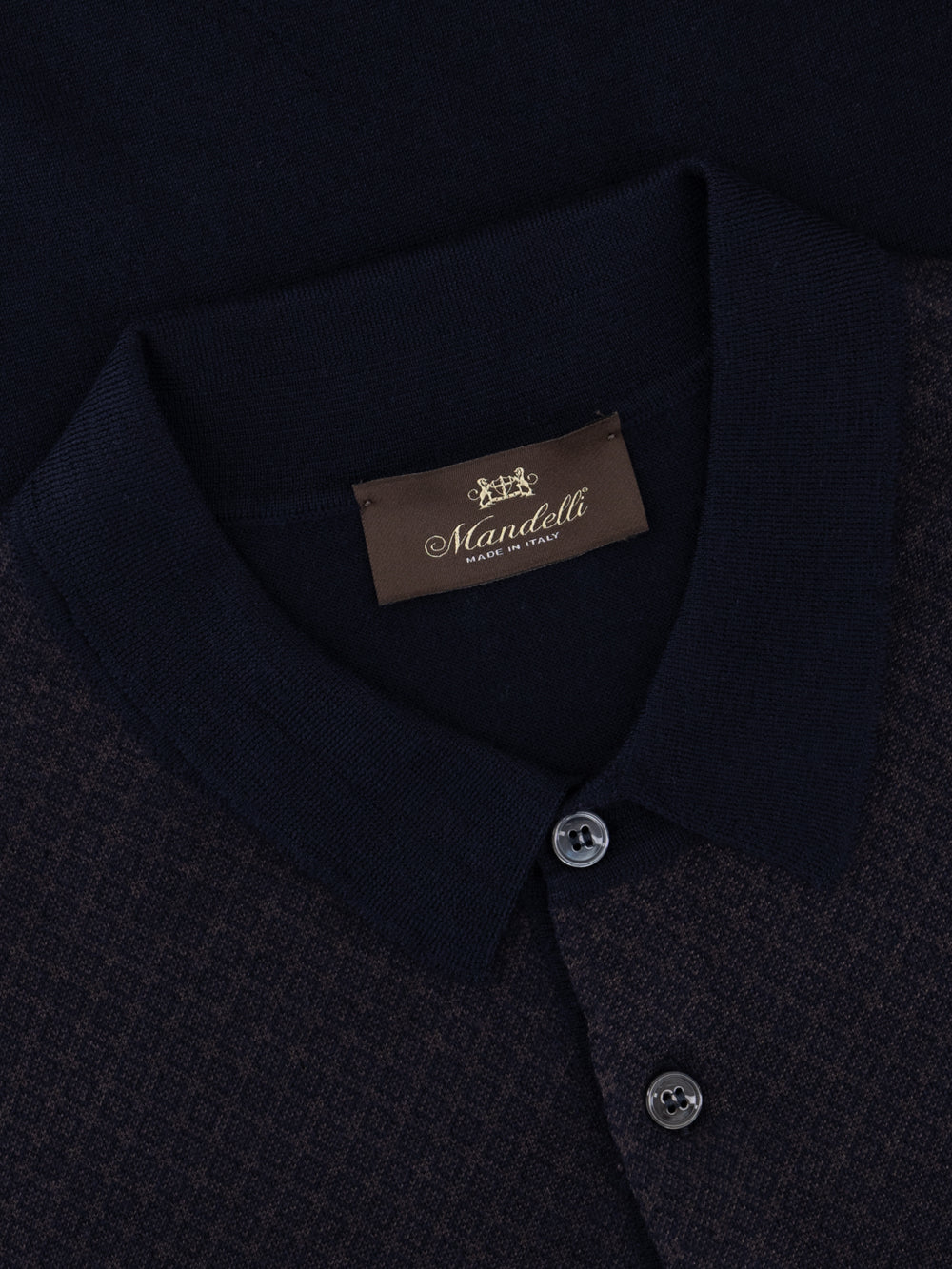 Knitted Polo with Buttons – Blu Notte