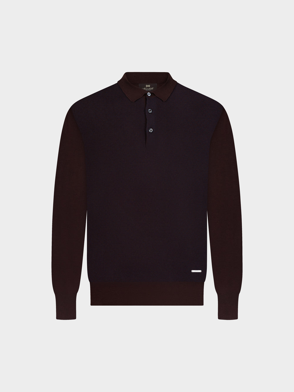 Knitted Polo with Buttons – Bordeaux
