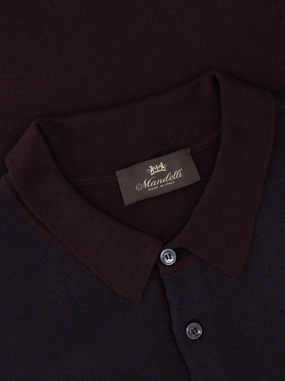 Knitted Polo with Buttons – Bordeaux