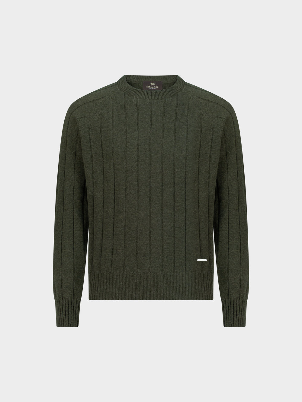 Knitted Round-Neck Sweater in Pure Cashmere – Verde