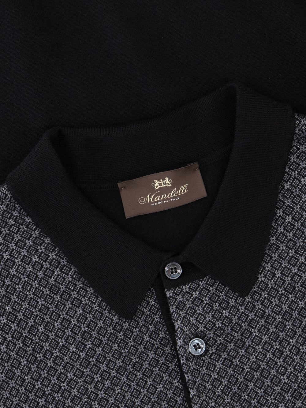 Knitted Polo with Buttons – Nero