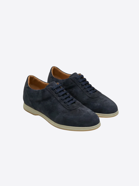 Taurus Leather & Knit Sneakers – Navy