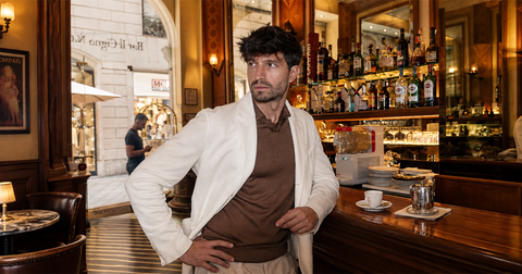Italian tailor crafting a luxury menswear