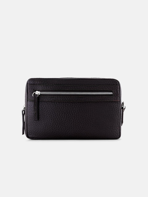 Calf Leather Wristlet Clutch — Black
