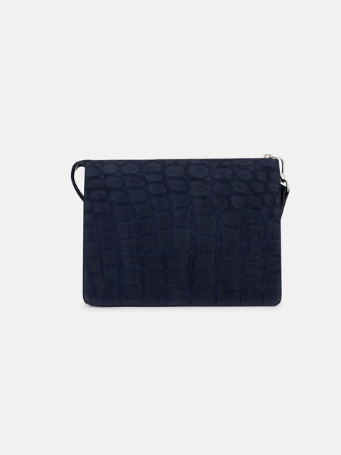 Croco Clutch - Navy