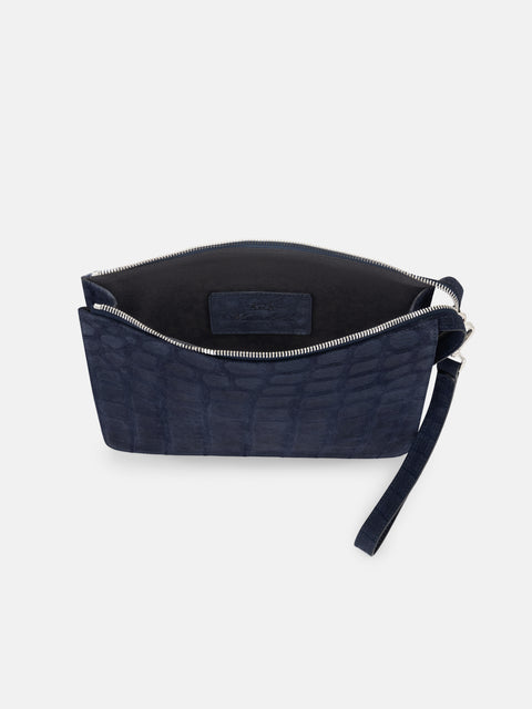 Croco Clutch - Navy