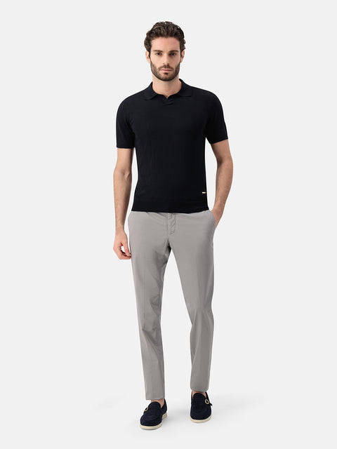 V-Neck Polo - Navy