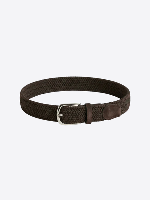 Braided Fabric Belt – Dark Brown
