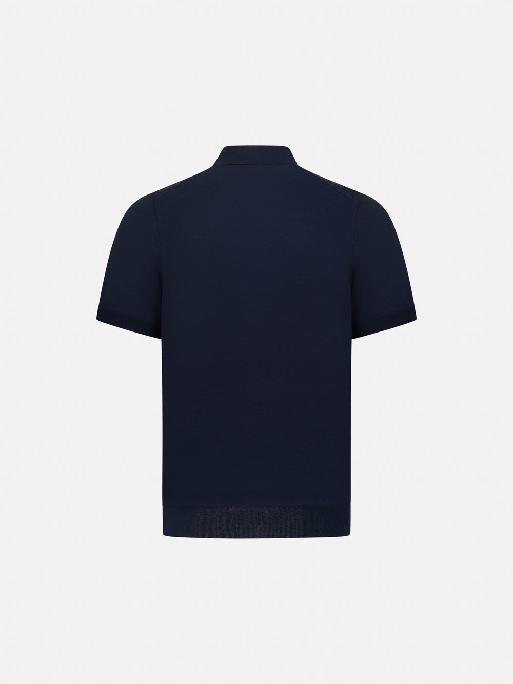 Zip Polo Cotton-Silk - Navy