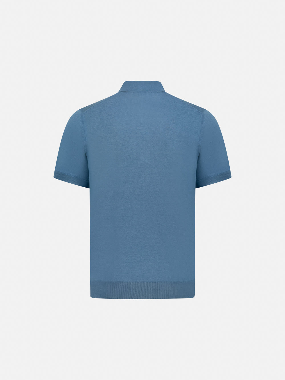Zip Polo Cotton-Silk - Skyline