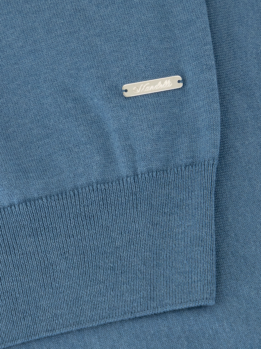 Zip Polo Cotton-Silk - Skyline