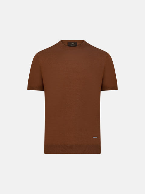 Noble Yarn Knitted Polo – Brick