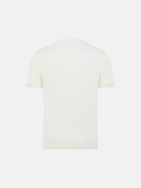 Noble Yarn Knitted Polo – White