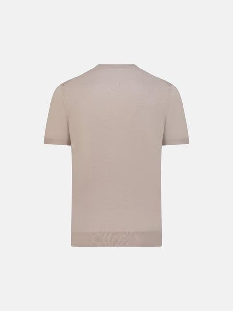 Noble Yarn Knitted Polo – Beige
