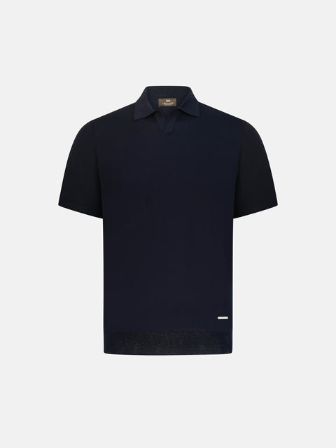 V-Neck Polo - Navy