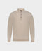 Cotton Long-Sleeve Polo in Sabbia