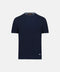 Navy blue t-shirt on a light gray background